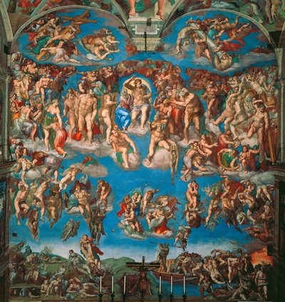 Le Jugement dernier, fresque de la chapelle Sixtine au Vatican - Michelangelo Buonarroti