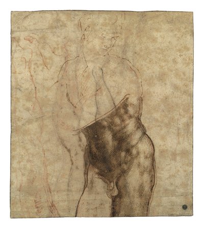 Le Christ ressuscité, trois-quarts nu regardant vers la droite - Michelangelo Buonarroti