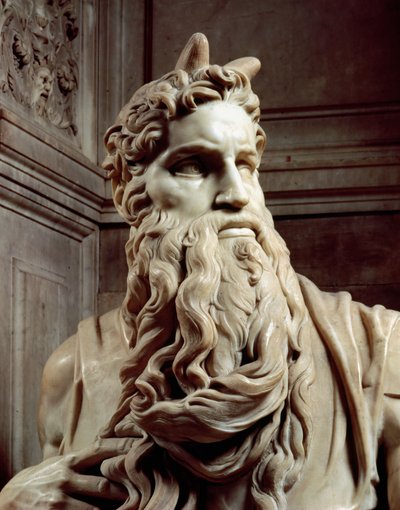 Tombeau du pape Jules II, détail de la tête de Moïse (1513-16) - Michelangelo Buonarroti