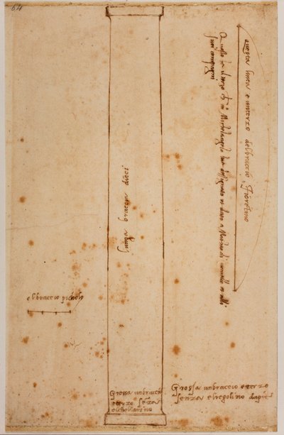 Section verticale de colonne pour la façade de San Lorenzo - Michelangelo Buonarroti