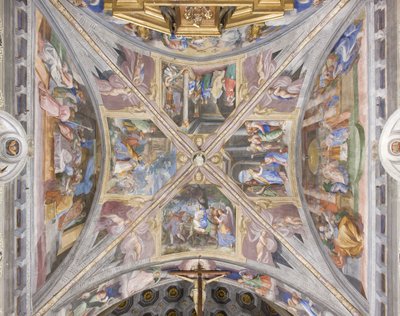 Voûte du chœur avec des scènes de la vie de la Vierge Marie - Michelangelo Carminati