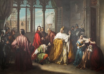 Le doge Francesco Foscari envoie son fils Jacopo en exil ("I due Foscari") - Michelangelo Grigoletti