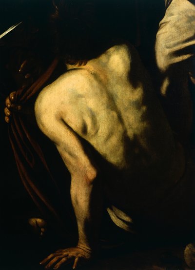 Vêtir les nus, détail de Notre-Dame de la Miséricorde ou Sept Actes de Miséricorde, vers 1606-07 - Michelangelo Merisi da Caravaggio