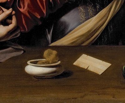(détail) de La Conversion de la Madeleine, vers 1598 - Michelangelo Merisi da Caravaggio