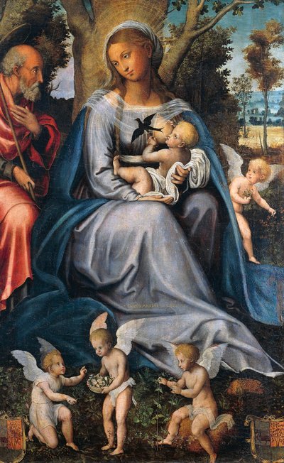 Repos en Égypte, panneau central du Triptyque de la Consolation, attribué à Michele Cavaro (1517-1584) - Michele (attr.) Cavaro
