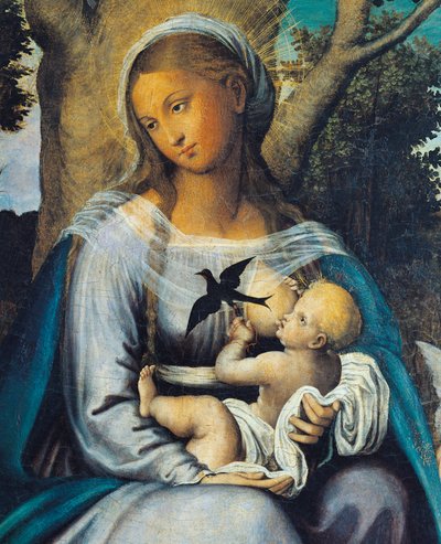 Repos en Égypte, détail du panneau central du Triptyque de la Consolation - Michele (attr.) Cavaro