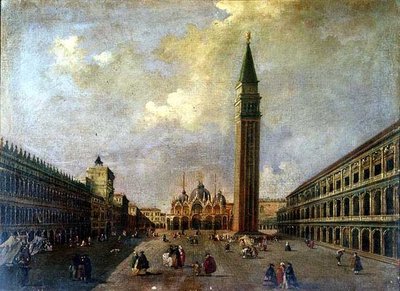 La place Saint-Marc avec le Campanile - Michele (attr. to) Marieschi