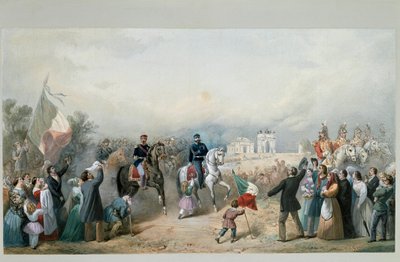 Entrée triomphale du roi de Sardaigne Vittorio Emanuele II et de Napoléon III à Milan le 8 juin 1859 - Michele Bisi