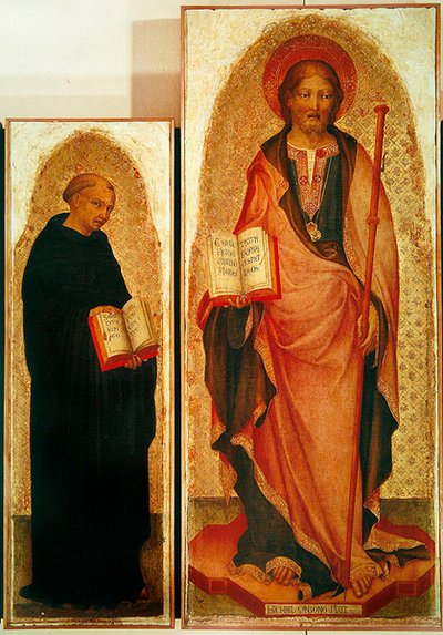 Saint Jacques avec des saints, détail de Saint Jacques et Filippo Benizzi, c.1450 (détail) - Michele Giambono