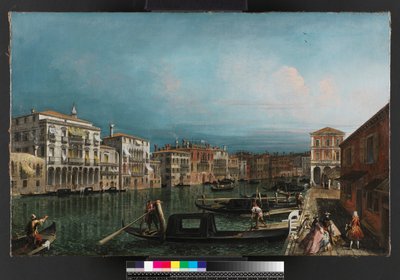 Le Grand Canal, Venise, au-dessus du pont du Rialto, avant 1743 - Michele Marieschi