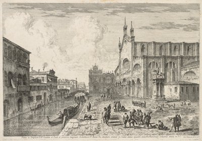 Vues de Venise : Campo S. S. Giovanni e Paolo, 1741 - Michele Marieschi