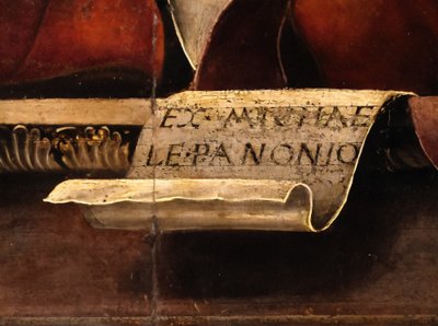 La muse Thalia, détail, vers 1456-57 (huile et tempera sur peuplier) - Michele Pannonio