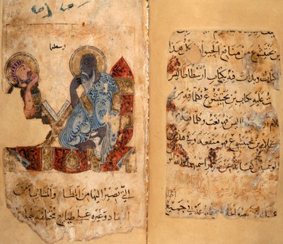 Or. 2784, ff.95v-96, Le sage Aristote et un élève - Middle Eastern School