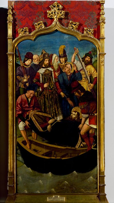 Le Corps de Saint Jacques placé dans un bateau à Jaffa - Miguel (school of) Ximenez