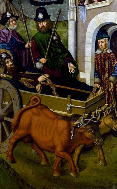 Le corps de Saint Jacques arrivant en Galice, (détail) - Miguel (school of) Ximenez