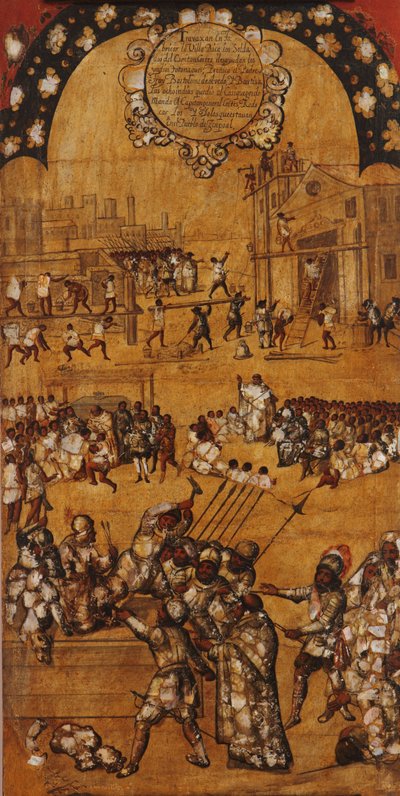 La Conquête du Mexique, Panneau IV, c.1696-1715 - Miguel Gonzalez