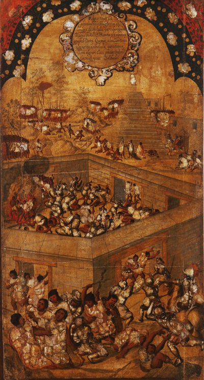La Conquête du Mexique, Panneau VII, c.1696-1715 - Miguel Gonzalez