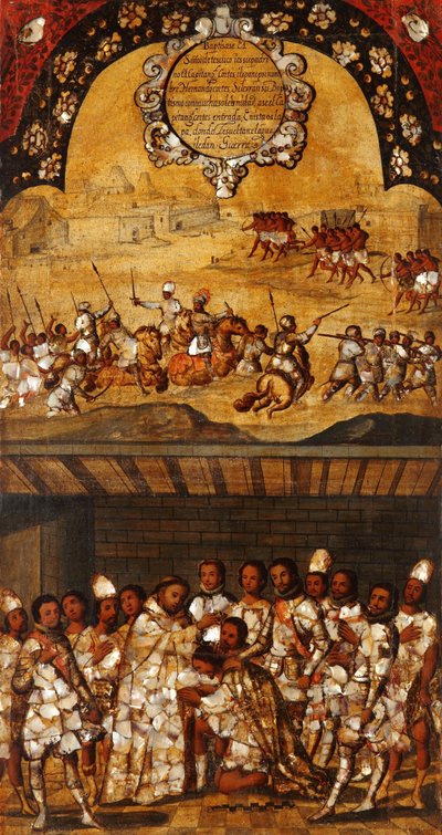 La Conquête du Mexique, Panneau XIX, c.1696-1715 - Miguel Gonzalez
