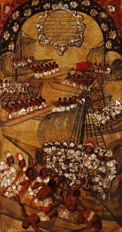 La Conquête du Mexique, Panneau XXII, c.1696-1715 - Miguel Gonzalez
