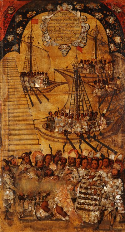La Conquête du Mexique, Panneau XXIV, vers 1696-1715 - Miguel Gonzalez