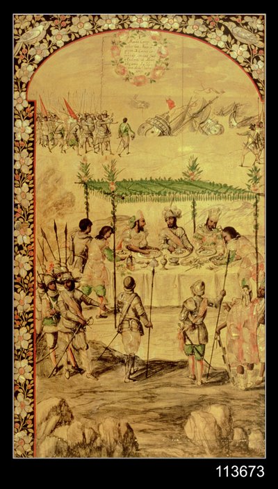 La Conquête du Mexique : Hernando Cortes ordonne la destruction des navires et rencontre les ambassadeurs de Montezuma en 1520 - Miguel and Juan Gonzalez