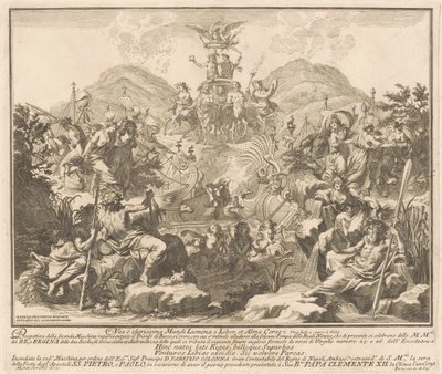 La Seconde Machine pour la Chinea de 1738: Le Triomphe de Bacchus et Cérès - Miguel de Sorellò, after Carl Marcus Tuscher