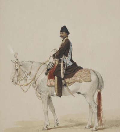 Portrait équestre de Naser al-Din Shah Qajar 1831-1896, 1873 - Mihaly von Zichy