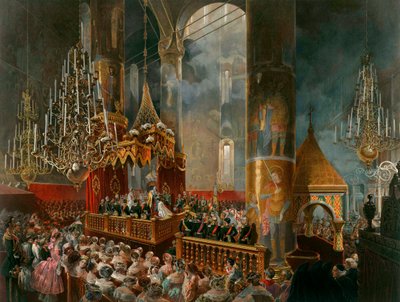 Couronnement de la tsarine Maria Alexandrovna de Russie, Moscou, 1856 - Mihaly von Zichy