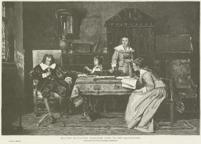John Milton dictant le Paradis Perdu à ses filles - Mihály Munkácsy