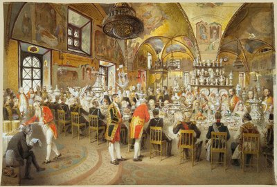 Dîner cérémonial dans le Palais des Facettes au Kremlin de Moscou, 1883-1895 - Mihály Zichy