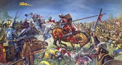 La bataille de Bannockburn (lithographie couleur) - Mike (20th century) White