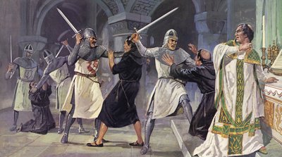 Le meurtre de Thomas a Becket (lithographie couleur) - Mike (20th century) White