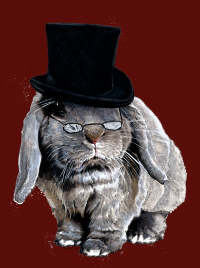 Lapin humbug sur fond rouge oxyde, 2020 - Mike Davis