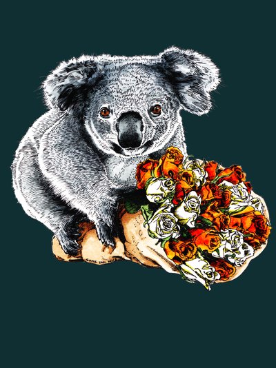 Merci Koala sur Cyan Profond, 2020 - Mike Davis