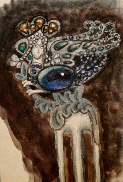 Conception pour un peigne ornemental pour la princesse Maria Tenisheva, vers 1900-10 - Mikhail Aleksandrovich Vrubel