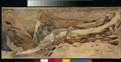 Le démon terrassé - Œuvre inspirée par le poème "Le Démon" de Mikhail Lermontov - Mikhail Aleksandrovich Vrubel