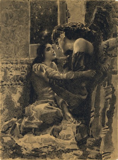 Tamara et Démon. Illustration du poème Le Démon de Mikhaïl Lermontov, 1890-1891 - Mikhail Aleksandrovich Vrubel