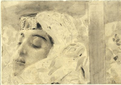 Tamara dans le cercueil. Illustration du poème Le Démon de Mikhaïl Lermontov, 1890-1891 - Mikhail Aleksandrovich Vrubel