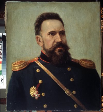 Portrait du militaire et ingénieur Sergueï Mosin (1849-1902) inventeur du fusil Mosin-Nagant - Peinture de Mikhail Gerets (1900-1942) 1941 State Central Artillery Museum, Saint-Pétersbourg - Mikhail Petrovich Gerets