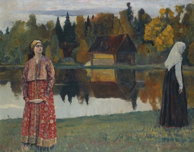 Au bord du lac, 1924 - Mikhail Vasilievich Nesterov