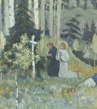 La fondation du monastère de la Trinité-Serge - Mikhail Vasilievich Nesterov