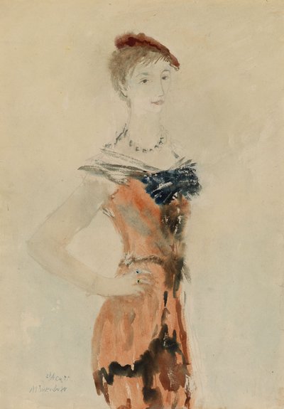 Dame au béret rouge, 1935 - Mikhail Xenofontovich Sokolov