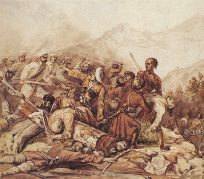 La bataille de la rivière Valerik le 11 juillet 1840, 1840 - Mikhail Yuryevich Lermontov