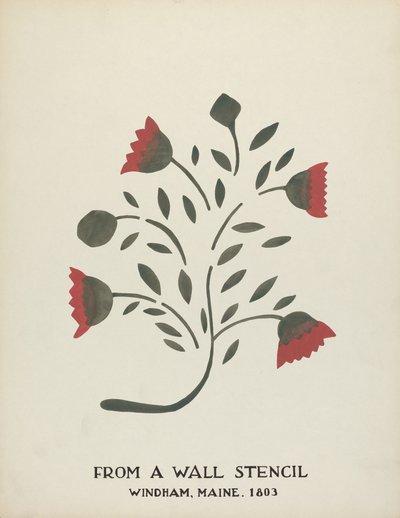 Design de Windham, Maine 1803: Du portefeuille proposé "Maine Wall Stencils" - Mildred E. Bent