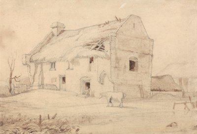 Cottage avec chevaux en pâturage - Miles Edmund Cotman