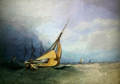 Paysage marin avec bateaux - Miles Edmund Cotman