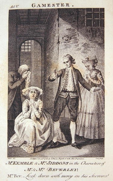 M. Kemble et Mme Siddons dans les rôles de M. et Mme Beverley, frontispice de 
