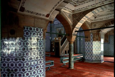 Vue intérieure de la mosquée Rustem Pacha - Mimar Sinan