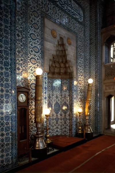 Vue intérieure de la mosquée Rustem Pacha (1560-1564) - Mimar Sinan