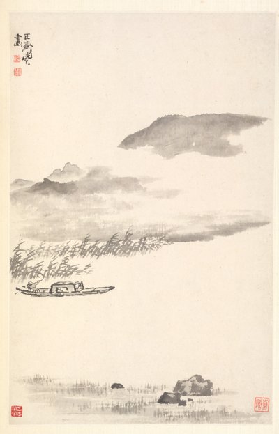 Paysage fluvial, 1788 - Min Zhen